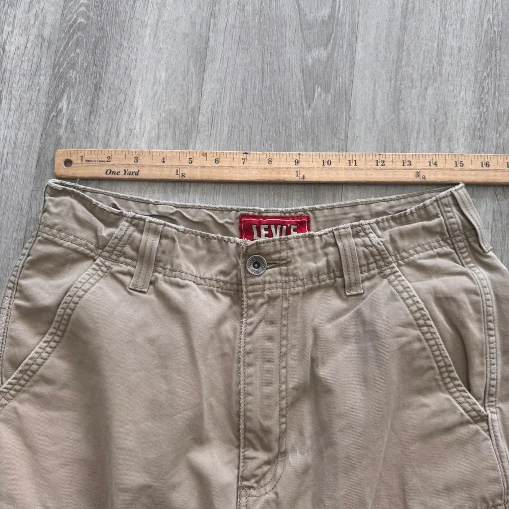 Levi's Mens Cargo Shorts Khaki Tan 100% Cotton Multi Pocket W32 Utility Casual